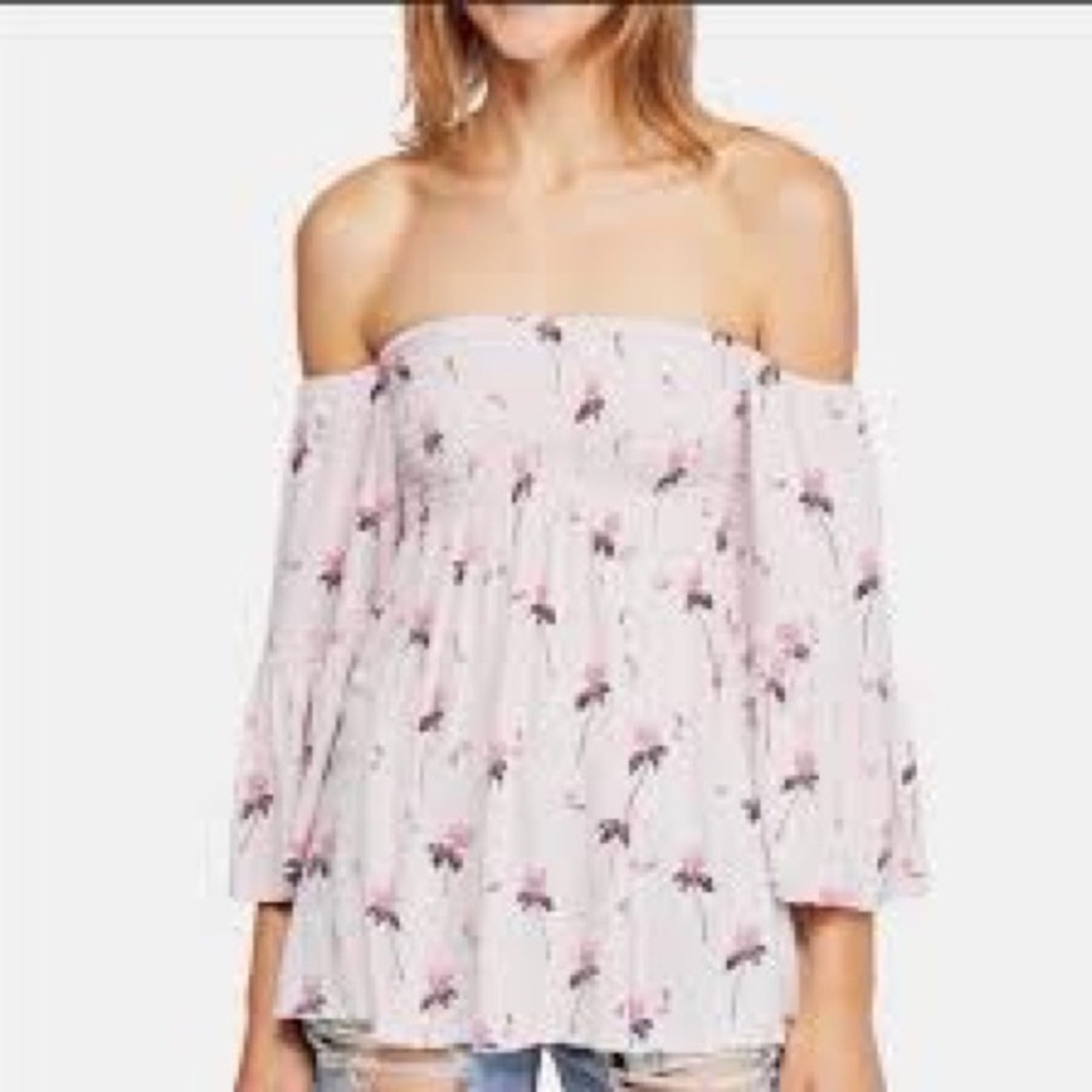 Free People “Lana” babydoll floral tunic top S